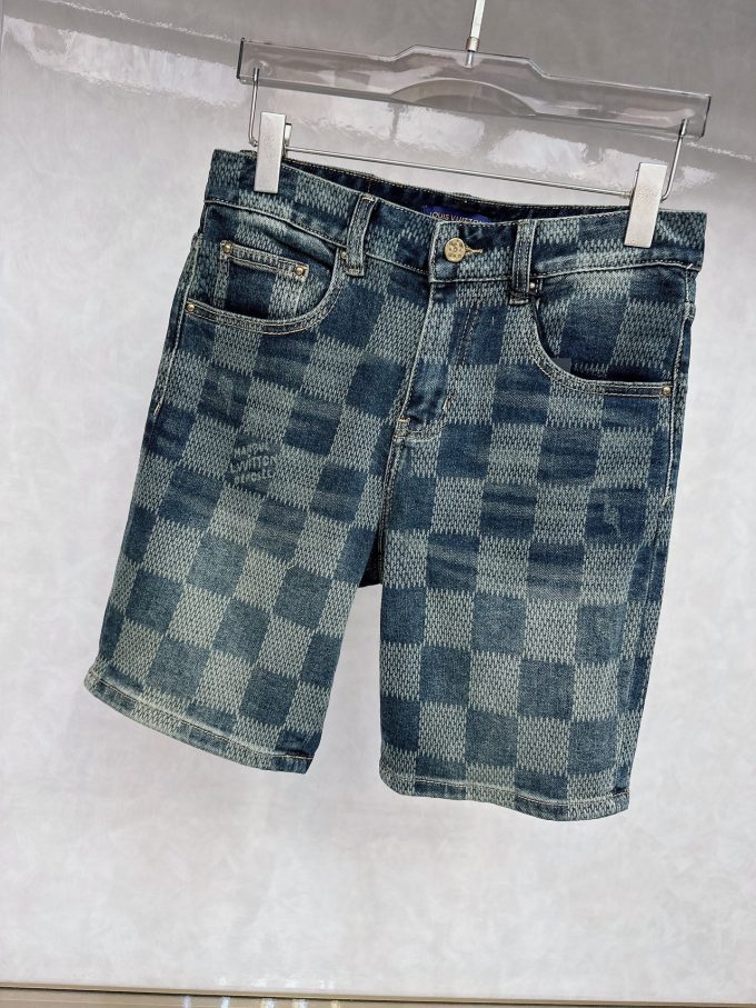 new tide men's fashion casual denim shorts