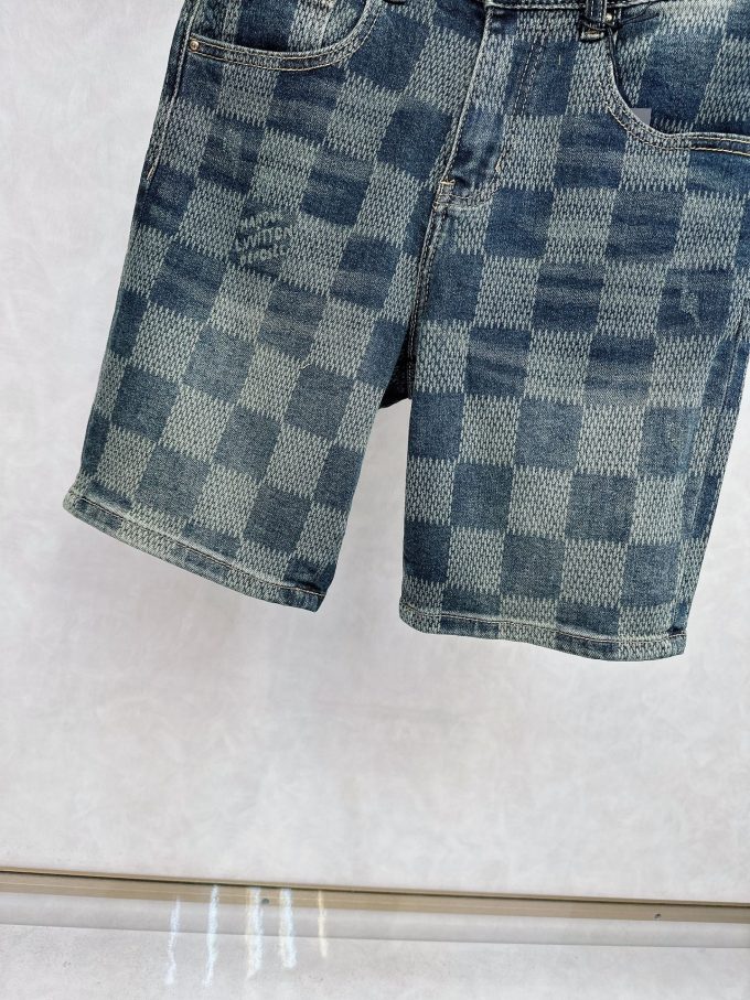 new tide men's fashion casual denim shorts