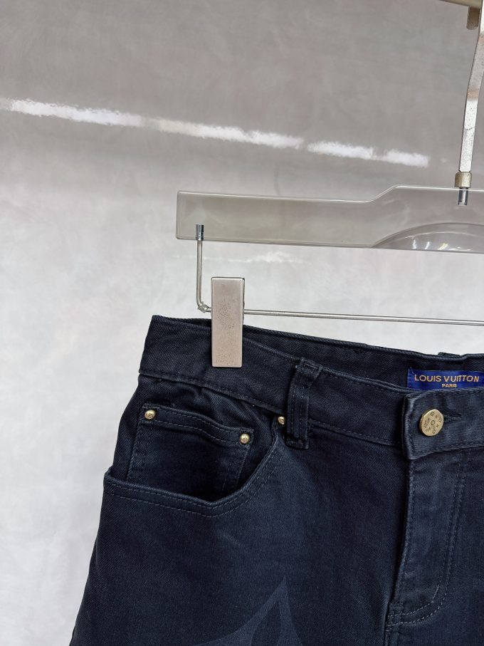 new tide men's fashion casual denim shorts