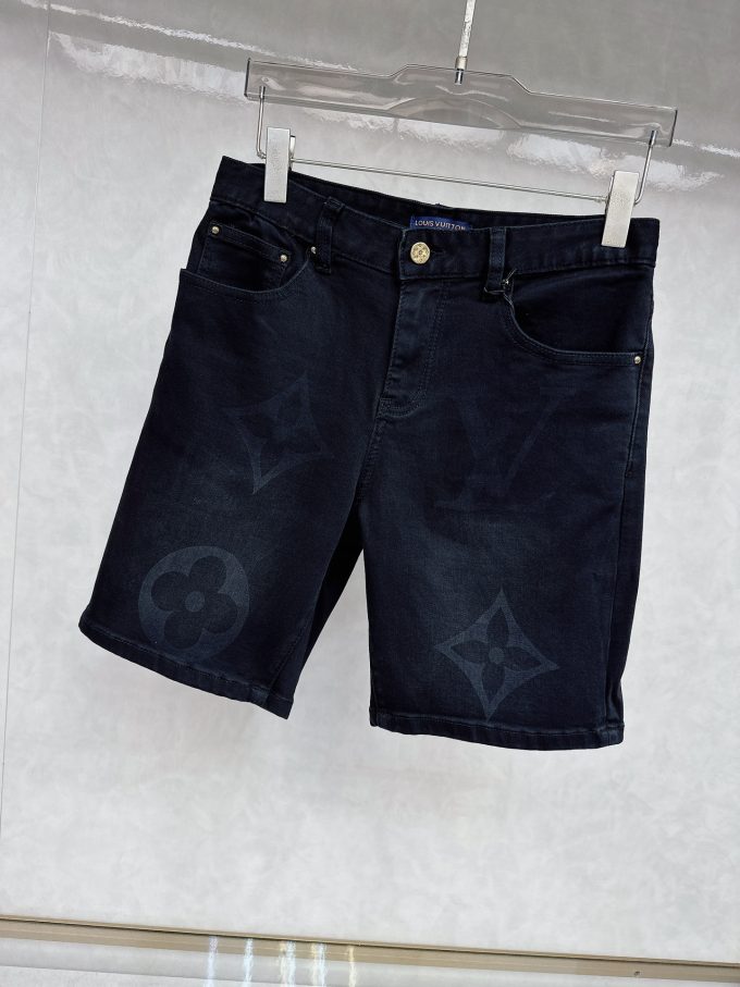 new tide men's fashion casual denim shorts