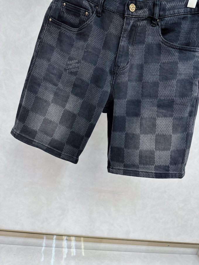 new tide men's fashion casual denim shorts