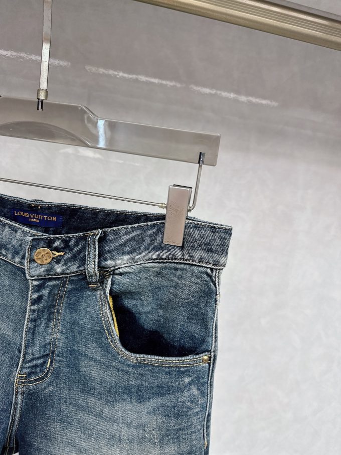 new tide men's fashion casual denim trousers