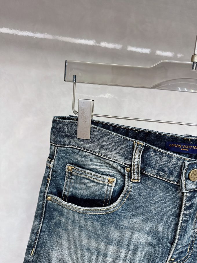 new tide men's fashion casual denim trousers