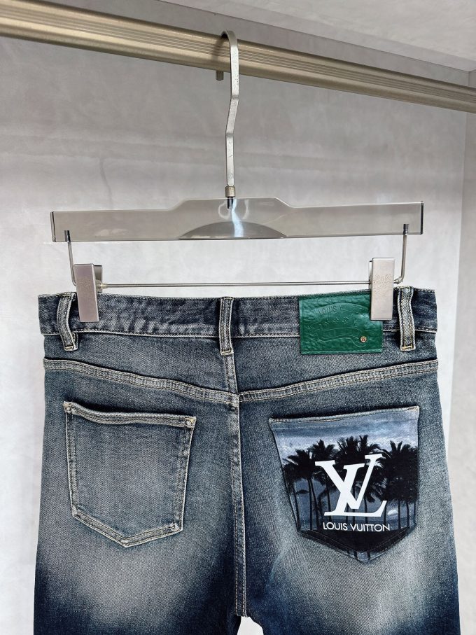 new tide men's fashion casual denim trousers
