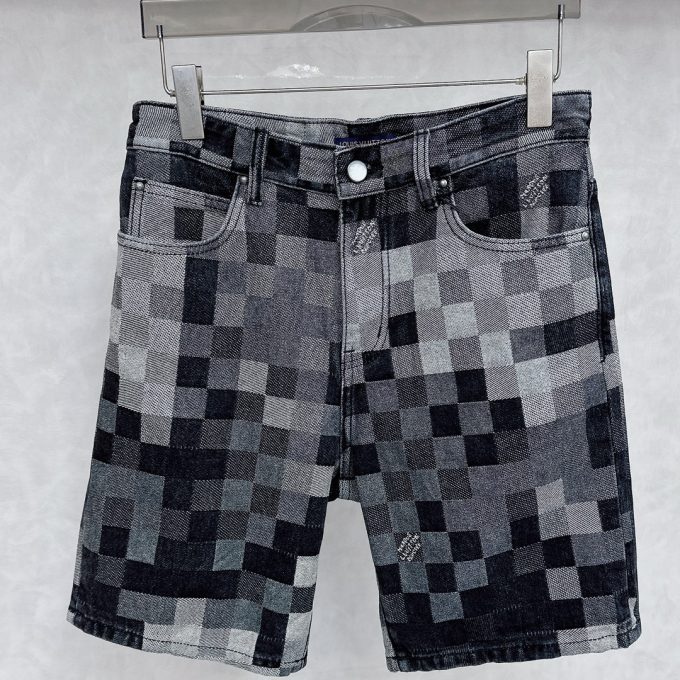 new tide men's fashion casual denim shorts