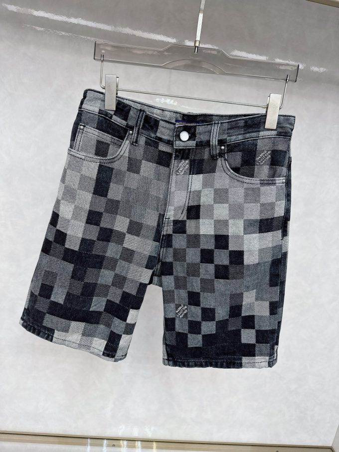 new tide men's fashion casual denim shorts