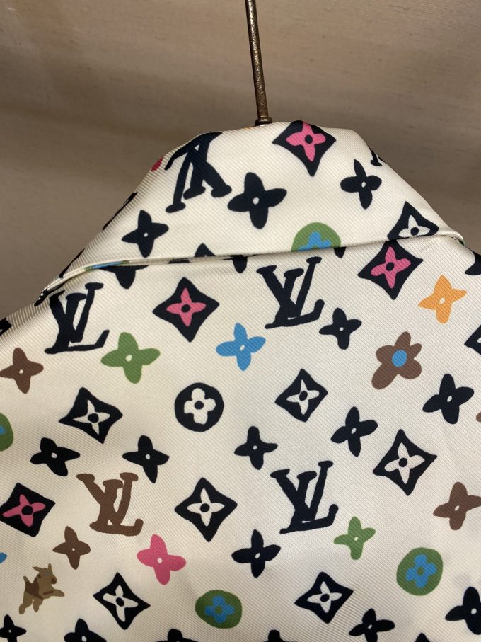 logo all over print short sleeve shirt