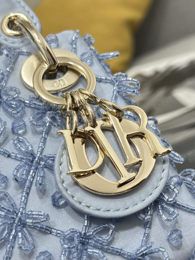 Mini Embroidered Ice Blue Beaded