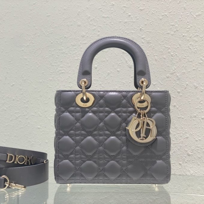 Princess Di Four Compartment Gold Clasp Iron Grey