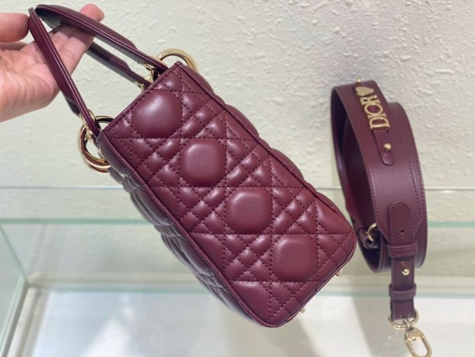 Princess Di Four Compartment Gold Clasp Burgundy Colour