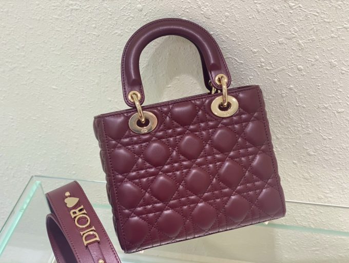 Princess Di Four Compartment Gold Clasp Burgundy Colour