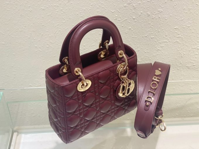 Princess Di Four Compartment Gold Clasp Burgundy Colour