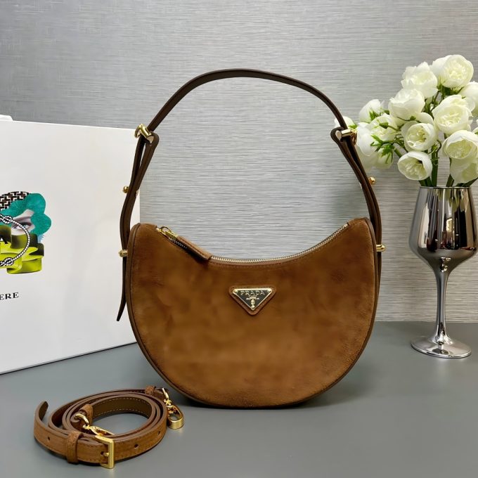 Large matte leather Moon handbag