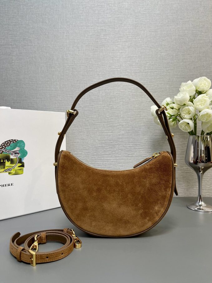 Large matte leather Moon handbag
