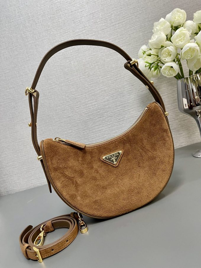 Large matte leather Moon handbag