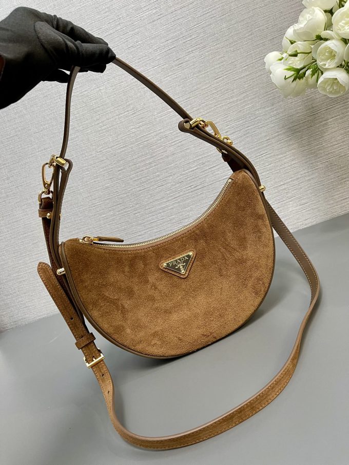 Large matte leather Moon handbag