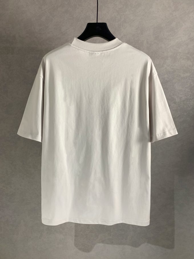 High qualityGradient logo letter round-neck short-sleeved T-shirt