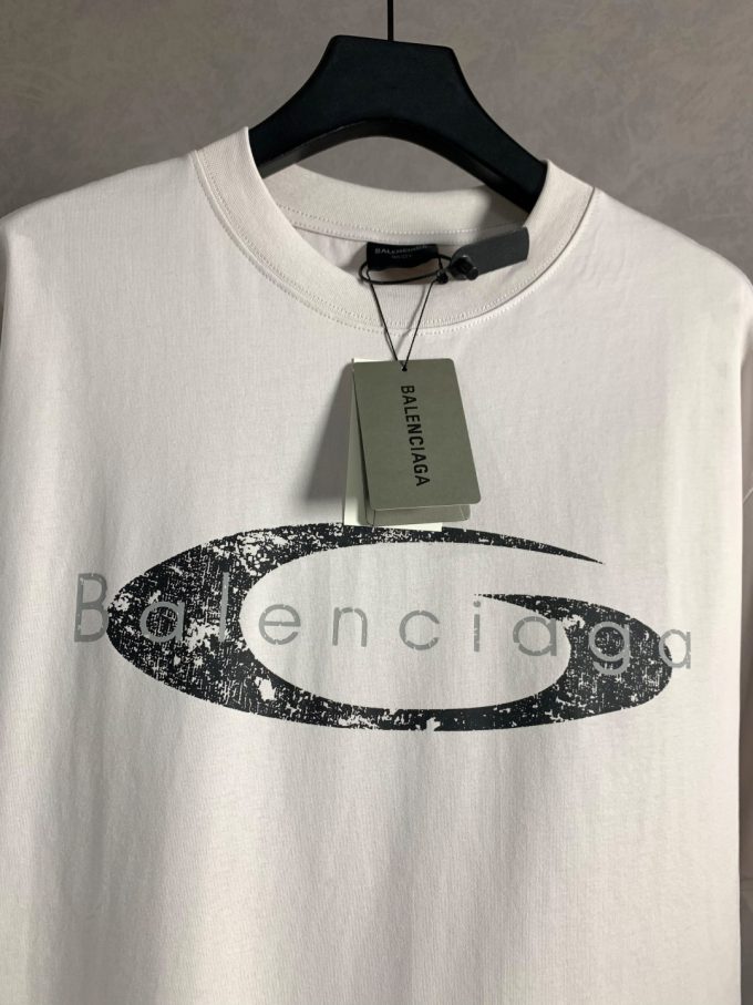 High qualityGradient logo letter round-neck short-sleeved T-shirt