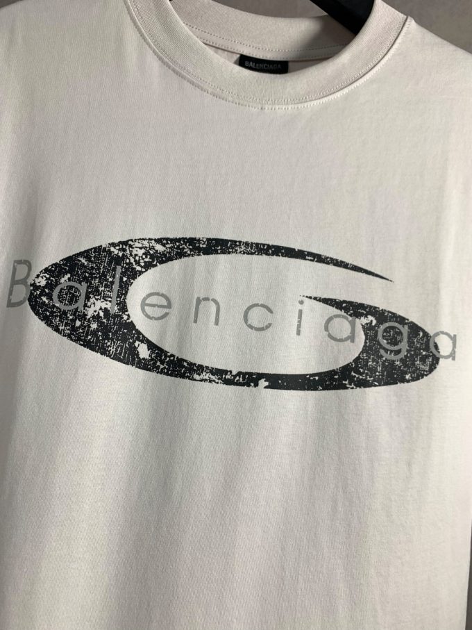 High qualityGradient logo letter round-neck short-sleeved T-shirt