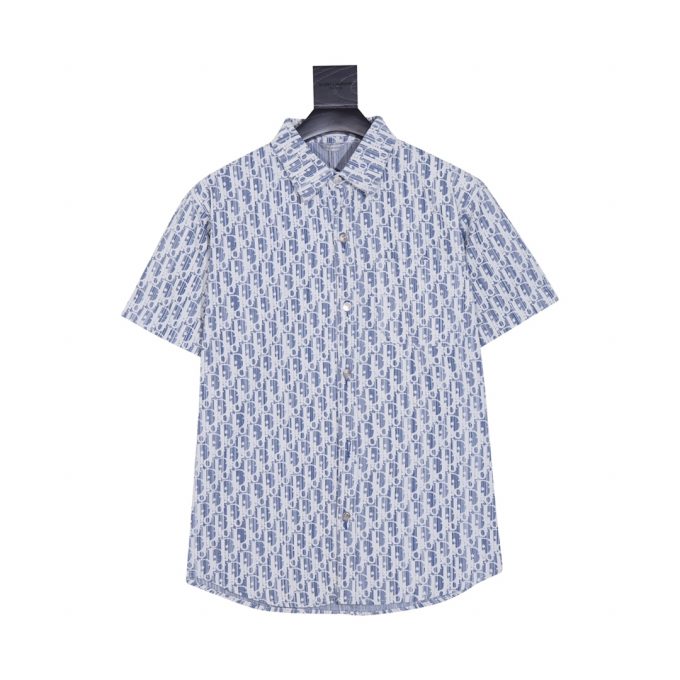logo jacquard denim shirt