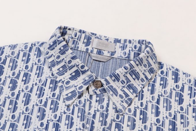 logo jacquard denim shirt