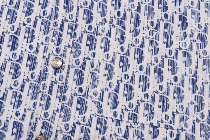 logo jacquard denim shirt