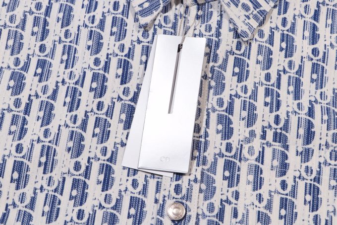 logo jacquard denim shirt
