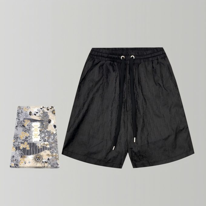 Oblique printed drawstring shorts
