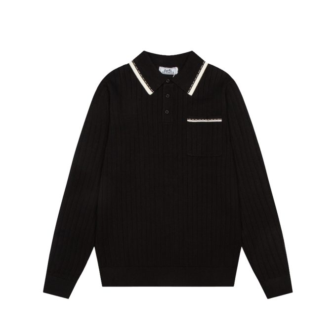 Knitted elastic lapel T-shirt