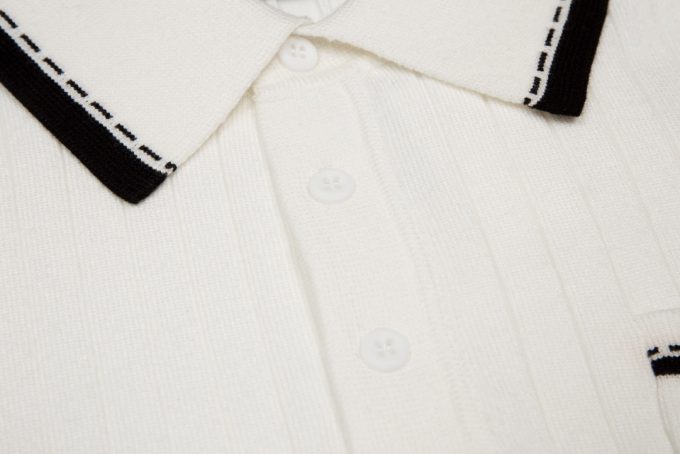 Knitted elastic lapel T-shirt