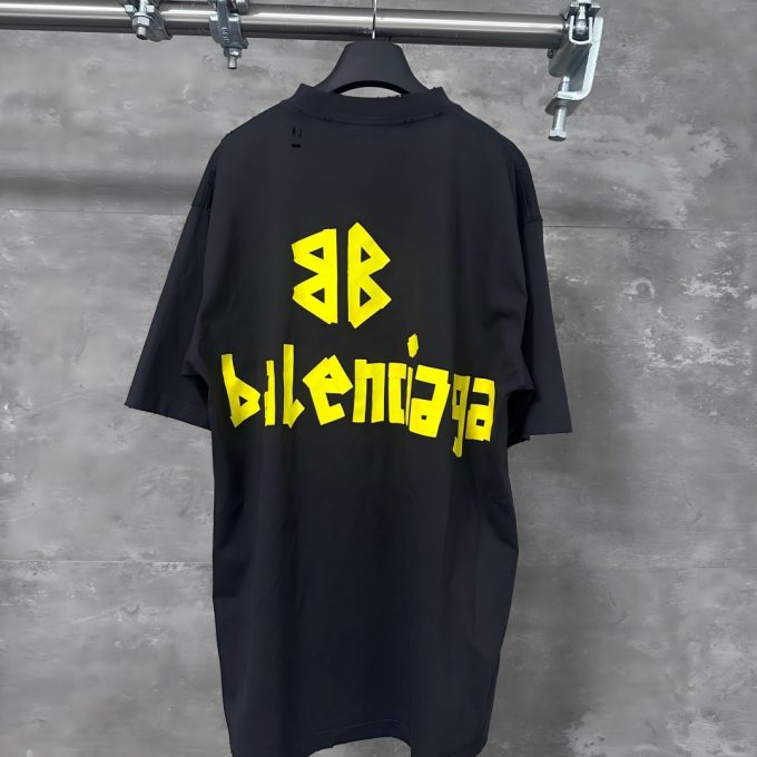 BLCG masking tape short-sleeved T-shir