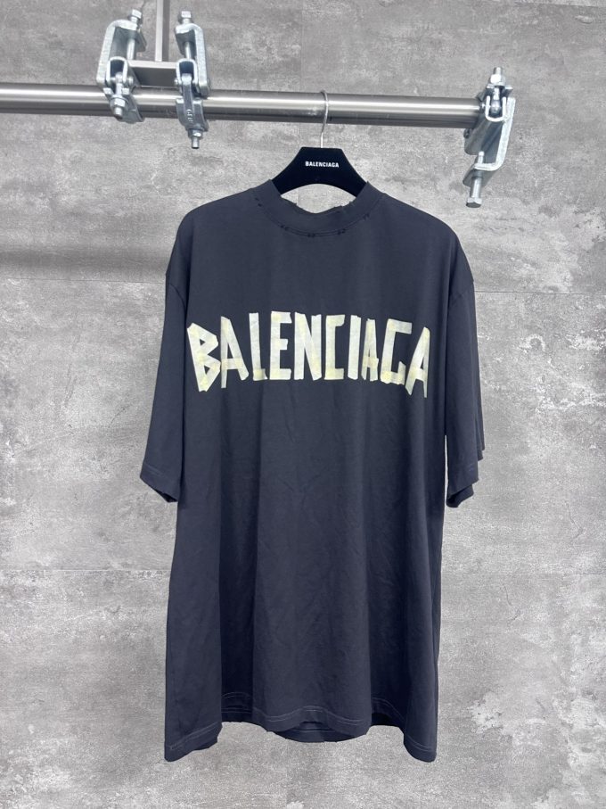 BLCG masking tape short-sleeved T-shir