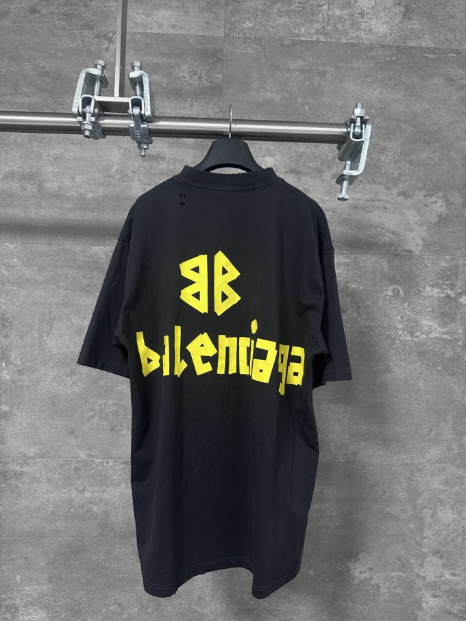 BLCG masking tape short-sleeved T-shir