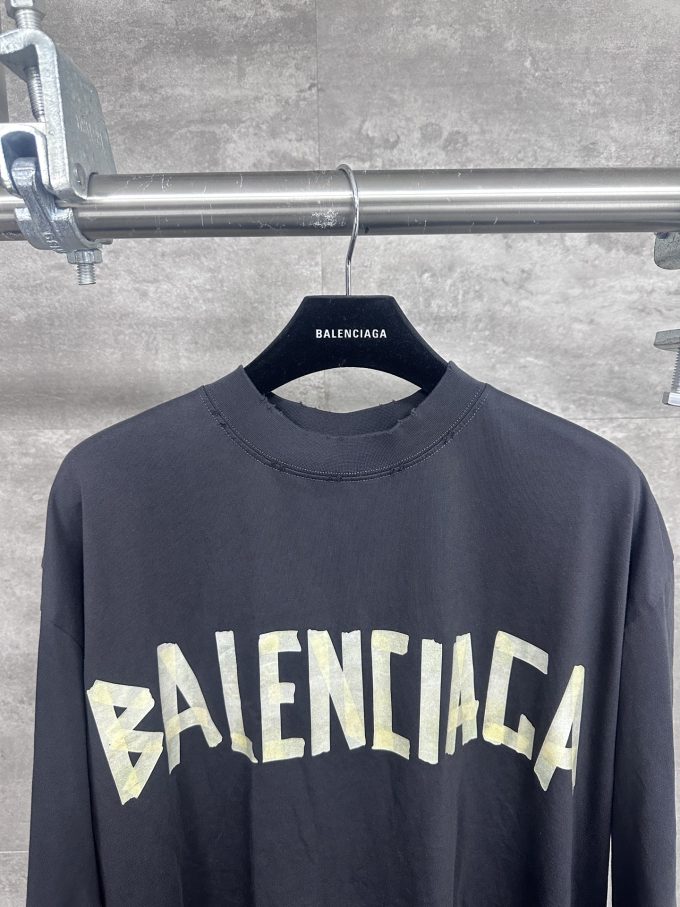 BLCG masking tape short-sleeved T-shir