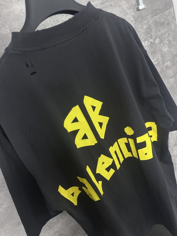 BLCG masking tape short-sleeved T-shir