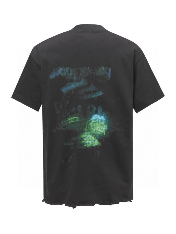Balenciaga's white ink graffiti short-sleeved shirt is worn out