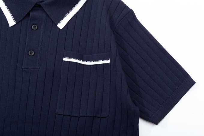 Hermes multicolored pocket knitted POLO shirt
