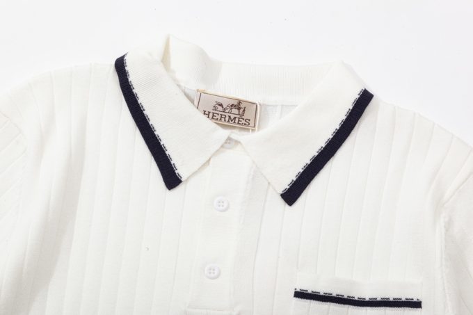 Hermes multicolored pocket knitted POLO shirt