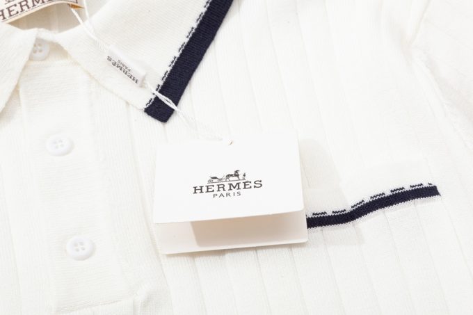 Hermes multicolored pocket knitted POLO shirt