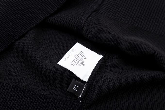 Hermes two-tone collar knitted POLO shir