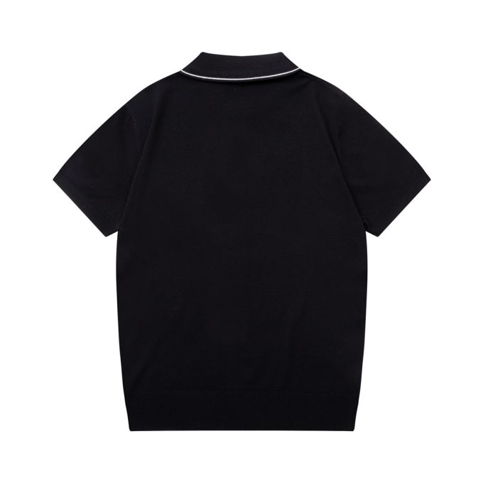 Hermes two-tone collar knitted POLO shir