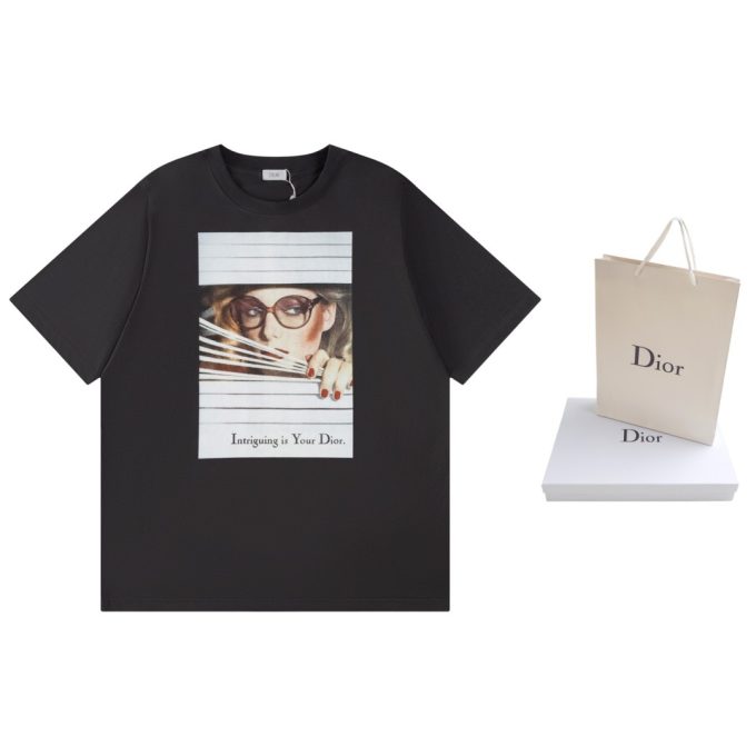 DIOR portrait magazine print short-sleeved T-shirt