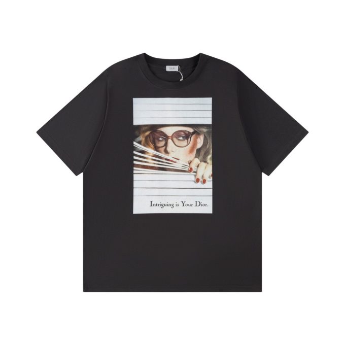 DIOR portrait magazine print short-sleeved T-shirt