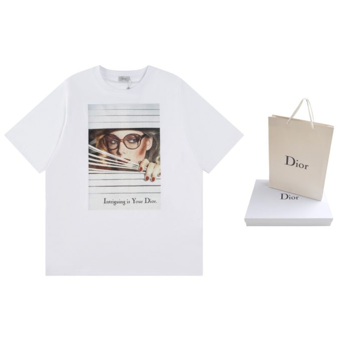 DIOR portrait magazine print short-sleeved T-shirt