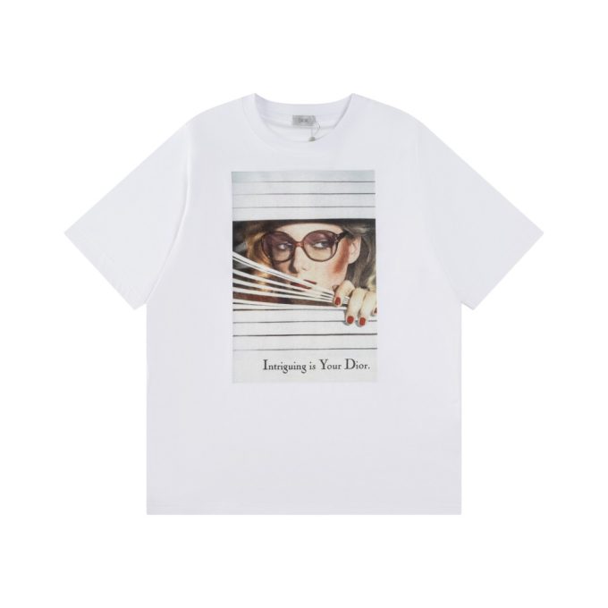 DIOR portrait magazine print short-sleeved T-shirt
