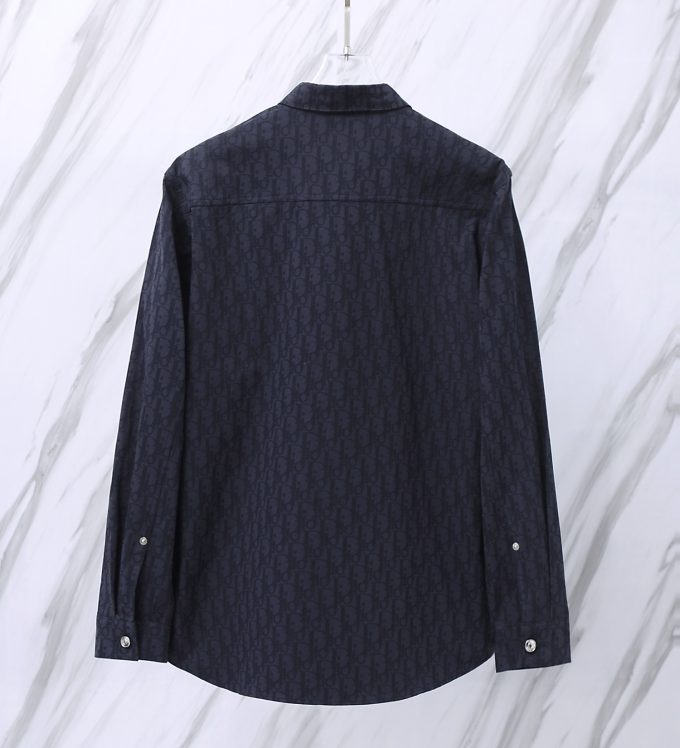 Dior DR Letter-dyed jacquard long-sleeved shirt with full logo