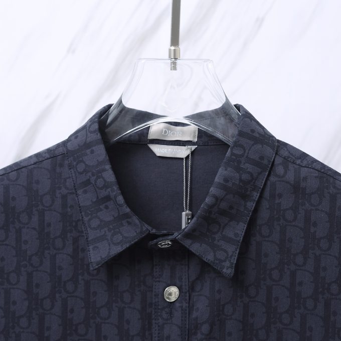 Dior DR Letter-dyed jacquard long-sleeved shirt with full logo