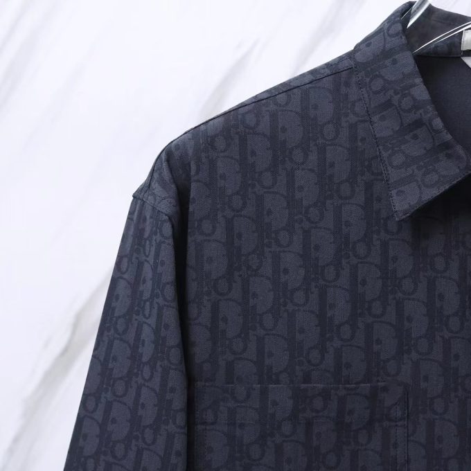 Dior DR Letter-dyed jacquard long-sleeved shirt with full logo