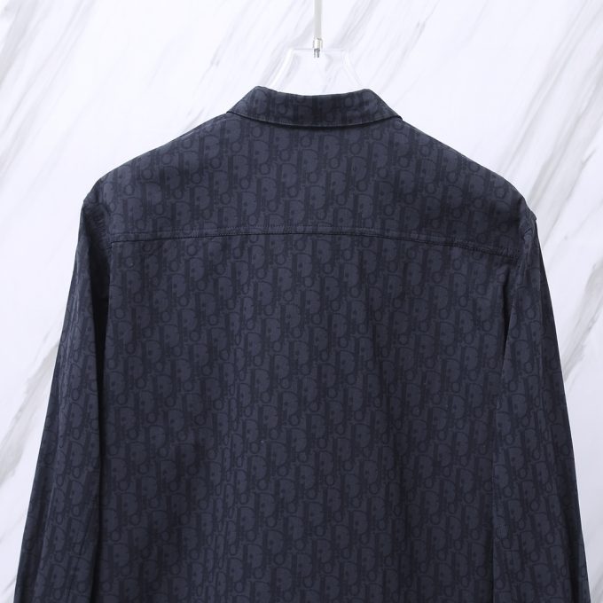 Dior DR Letter-dyed jacquard long-sleeved shirt with full logo