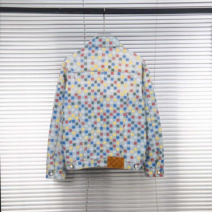 LV Louis Vuitton 25ss checkered denim jacket